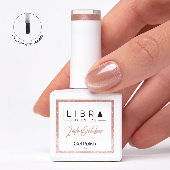 Late October – vernis semi-permanent Cat Eye nude rosé 11 ml, Libra Nails Lab – Elegance Beauty Suisse