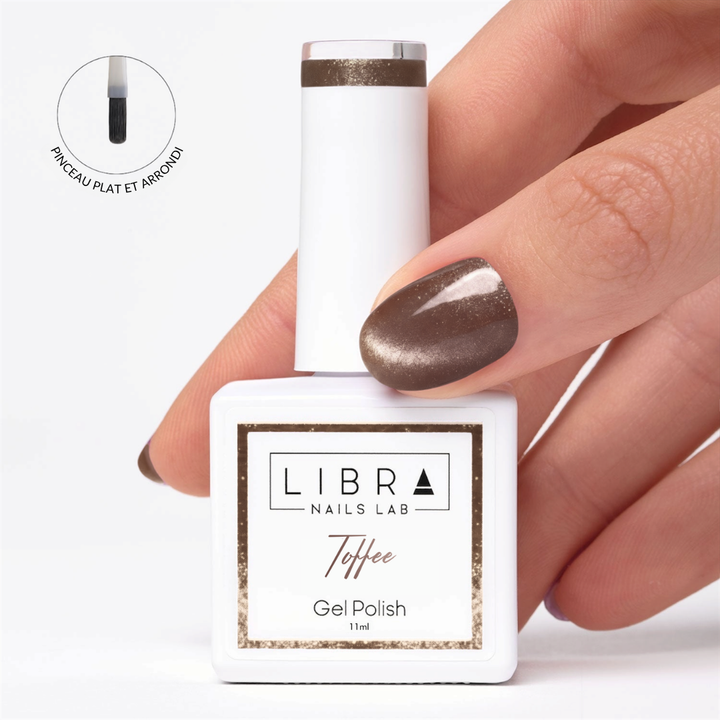 Toffee – vernis semi-permanent Cat Eye taupe 11 ml, Libra Nails Lab – Elegance Beauty Suisse