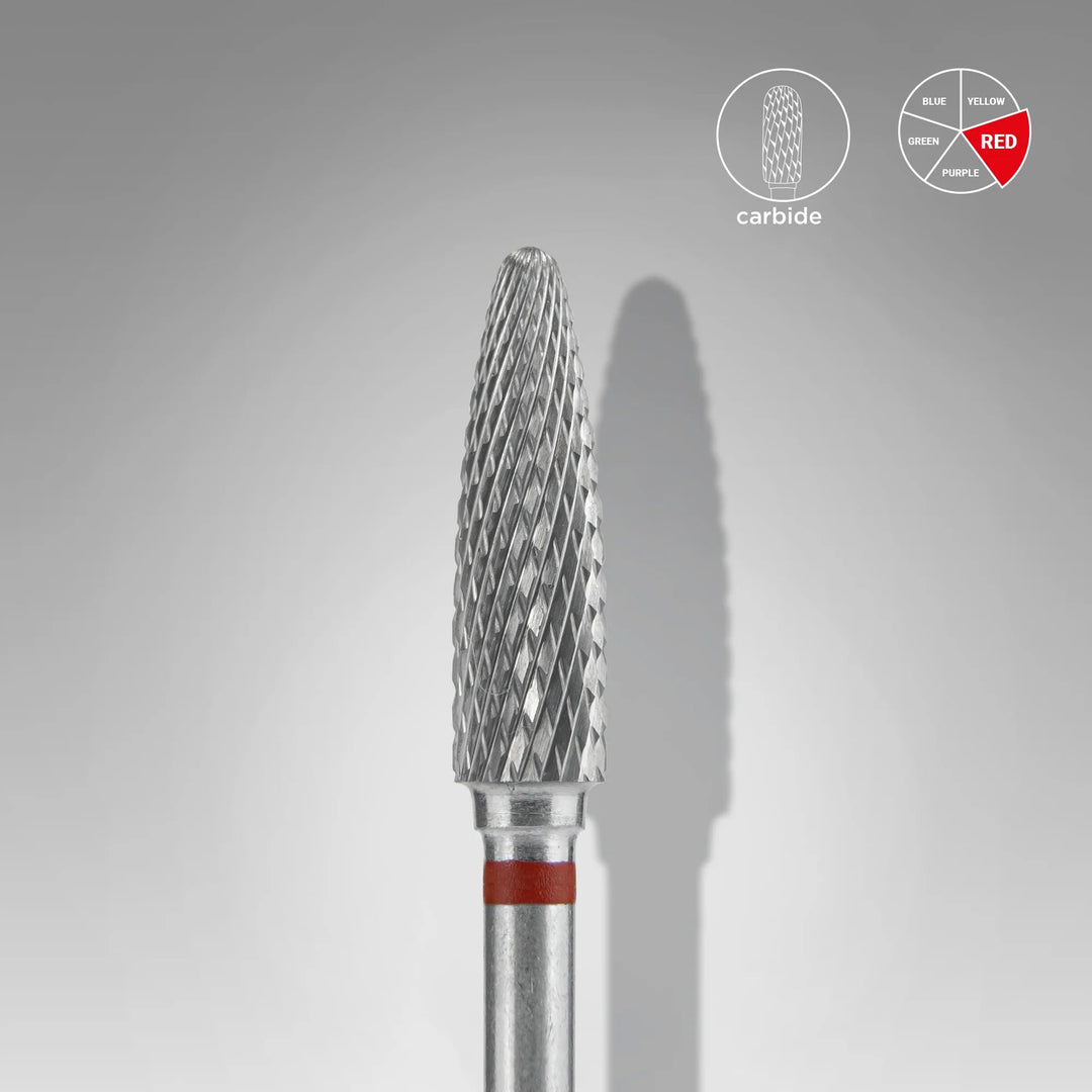Carbide Nail Drill Bit, "Corn red EXPERT head diameter 4mm/ working part 14mm - Elegance Beauty Suisse