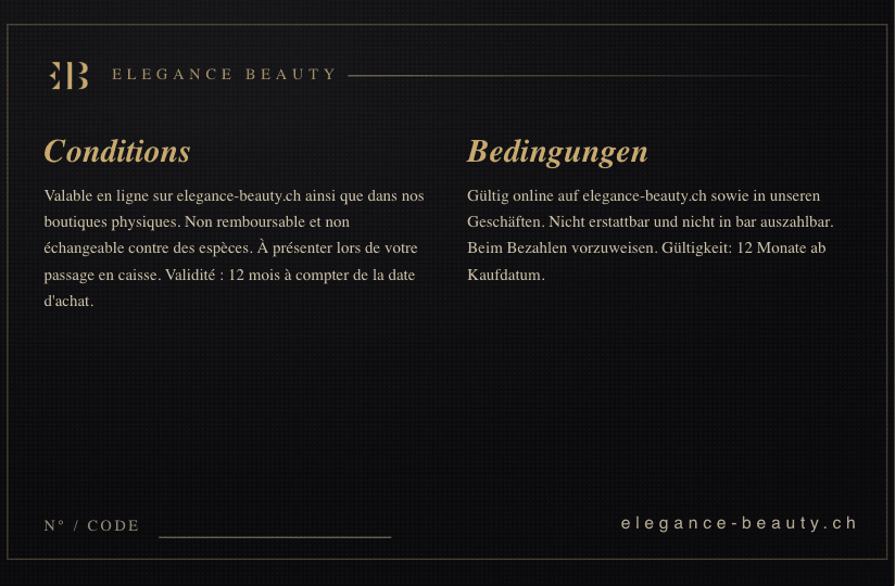 Carte Cadeau - Elegance Beauty Suisse