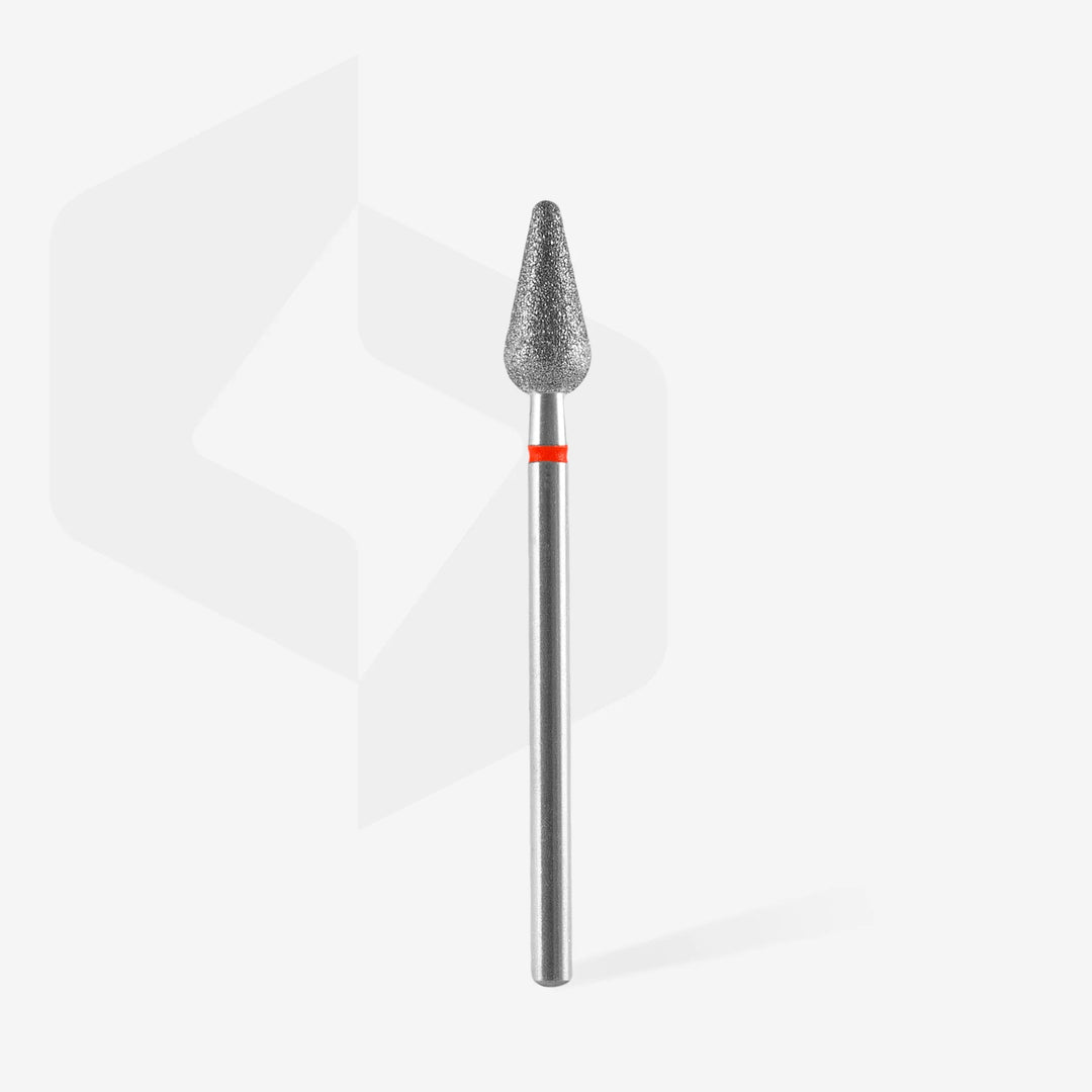 Diamond Nail Drill Bit Rounded Pear Red EXPERT Head Diameter 5 Mm - Elegance Beauty Suisse