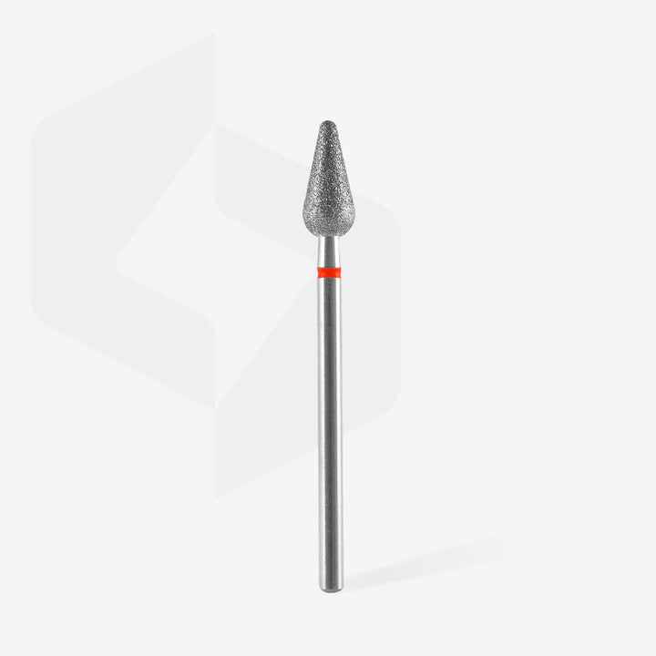 Diamond Nail Drill Bit Rounded Pear Red EXPERT Head Diameter 5 Mm - Elegance Beauty Suisse