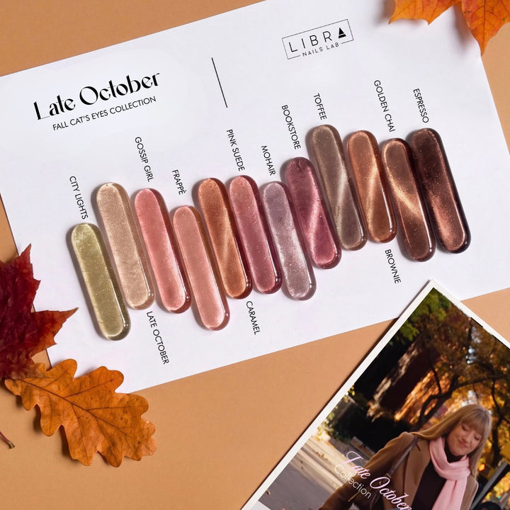 Late October – coffret des 12 vernis Cat Eye Libra Nails Lab, teintes d'automne – Elegance Beauty Suisse
