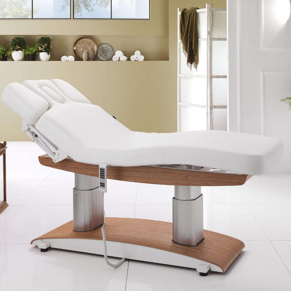 Lit Spa Électrique 4 Moteurs OCEAN WOOD – Finition Bois & Chromothérapie - Xanitalia - Elegance Beauty Suisse