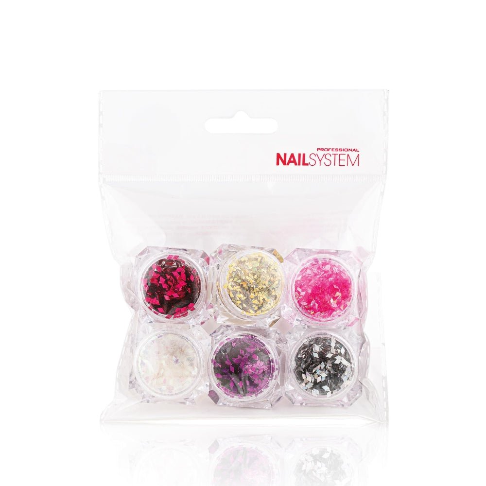 Mélange de Pailletes pour Nail Art - Xanitalia SET 6 - Elegance Beauty Suisse