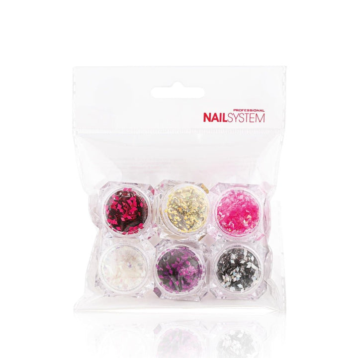 Mélange de Pailletes pour Nail Art - Xanitalia SET 6 - Elegance Beauty Suisse