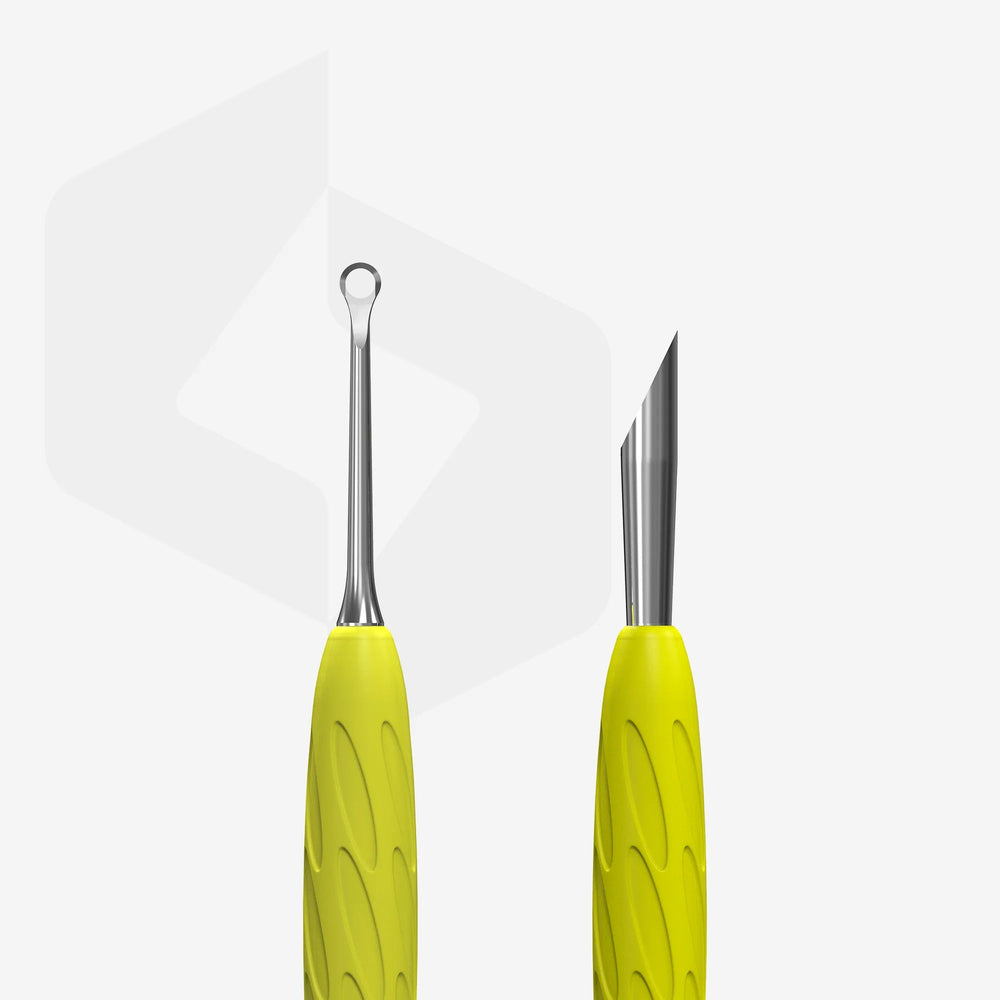Pousse De Manucure avec manche en silicone jaune "Gummy" UNIQ 11 TYPE 2 - Elegance Beauty Suisse