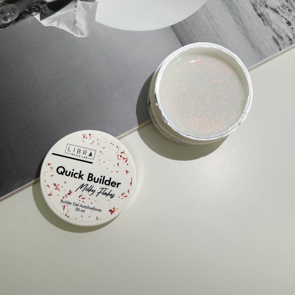 Quick Builder - Milky Flakes - Self Levelling Builder Gel - 30ml ( Aucune réduction ) - Elegance Beauty Suisse