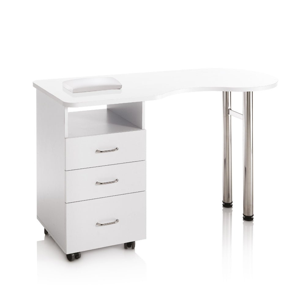 Table de Manucure TEKNO – Blanche avec Caisson à 3 Tiroirs - Xanitalia - Elegance Beauty Suisse