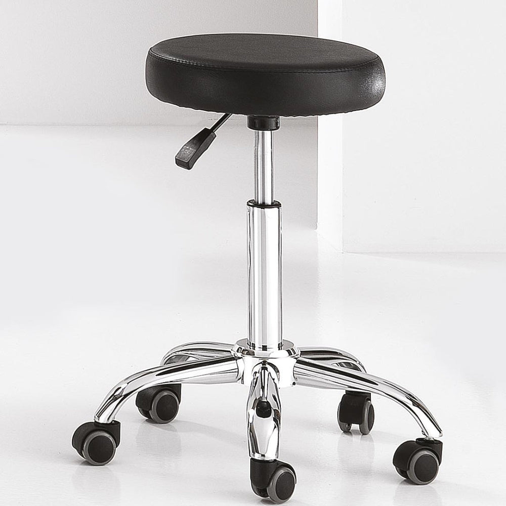 Tabouret Rond Professionnel – Chromé & Éco - Cuir (Noir ou Blanc) - Xanitalia - Elegance Beauty Suisse