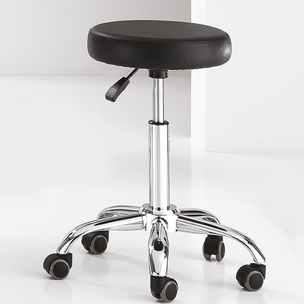 Tabouret Rond Professionnel – Chromé & Éco - Cuir (Noir ou Blanc) - Xanitalia - Elegance Beauty Suisse