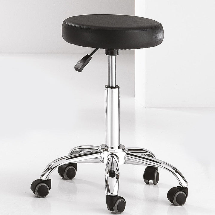 Tabouret Rond Professionnel – Chromé & Éco - Cuir (Noir ou Blanc) - Xanitalia - Elegance Beauty Suisse