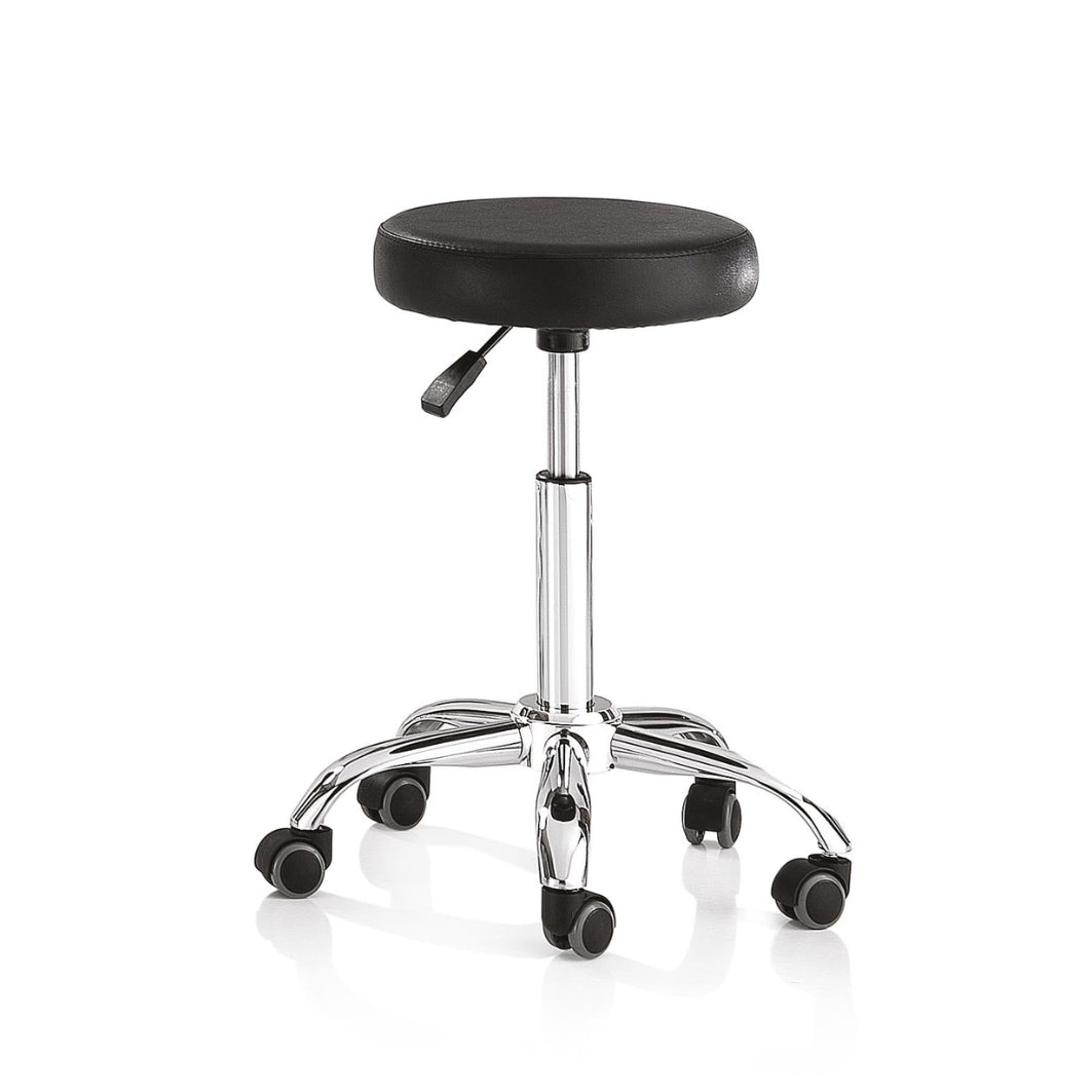 Tabouret Rond Professionnel – Chromé & Éco - Cuir (Noir ou Blanc) - Xanitalia - Elegance Beauty Suisse