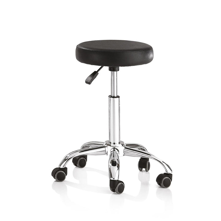 Tabouret Rond Professionnel – Chromé & Éco - Cuir (Noir ou Blanc) - Xanitalia - Elegance Beauty Suisse