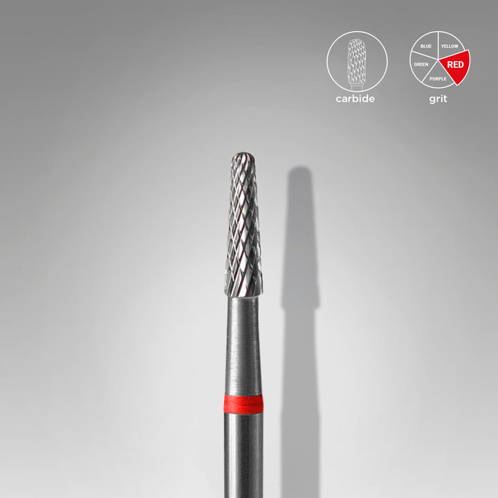 Carbide Nail Drill Bit, "Cone" Red, Diameter 2.3 Mm / Working Part 8 Mm - Elegance Beauty