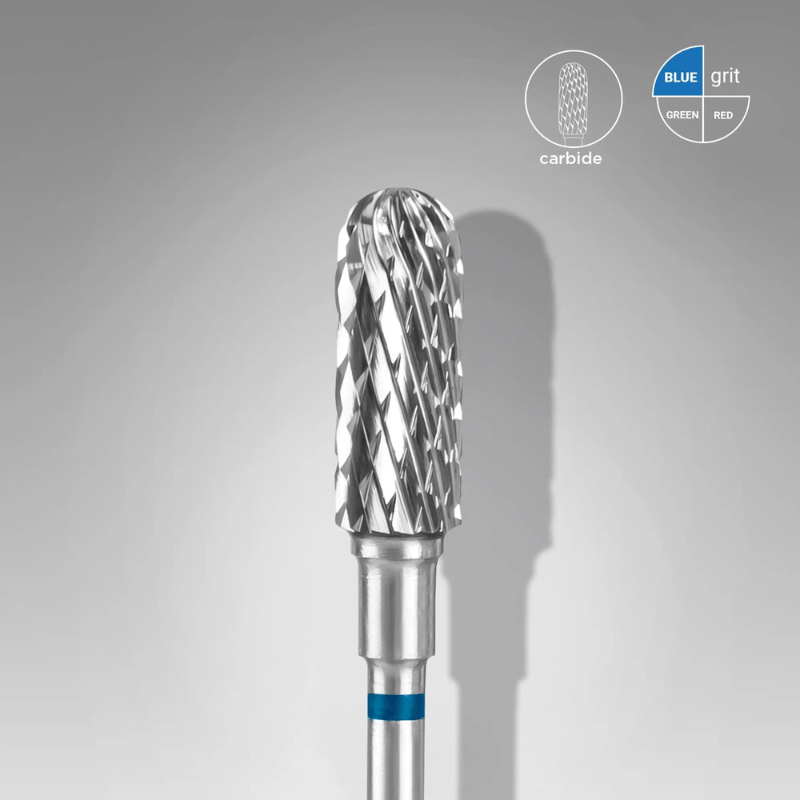 Carbide Nail Drill Bit, Rounded "Cylinder", Blue, Head Diameter 5 Mm / Working Part 13 Mm - Elegance Beauty