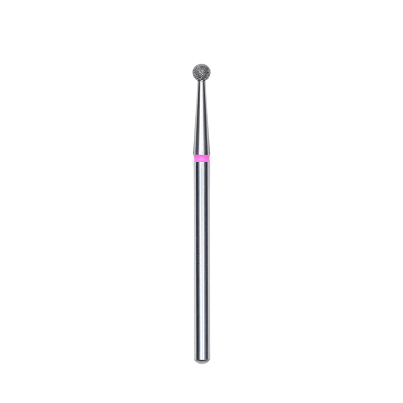 Diamond Nail Drill Bit, "Ball", Red, Head Diameter 2.5 Mm - Elegance Beauty