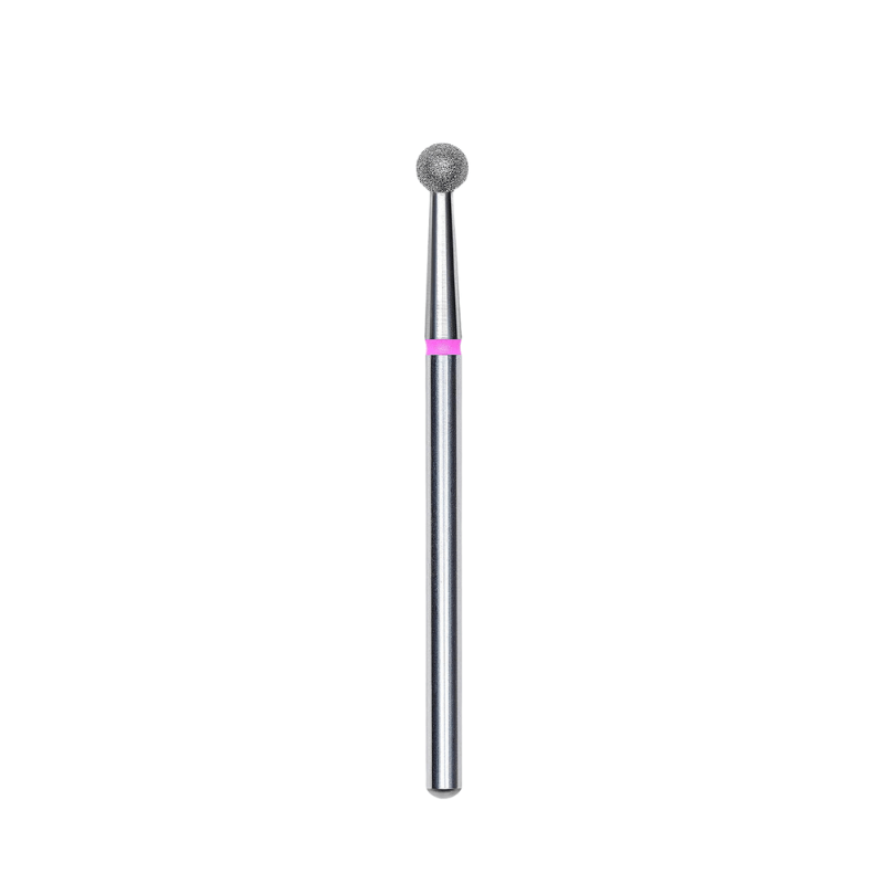 Diamond Nail Drill Bit, "Ball", Red, Head Diameter 3,5 Mm - Elegance Beauty