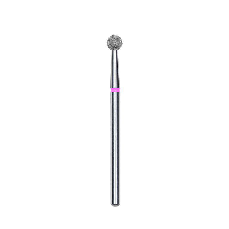 Diamond Nail Drill Bit, "Ball", Red, Head Diameter 4 Mm - Elegance Beauty