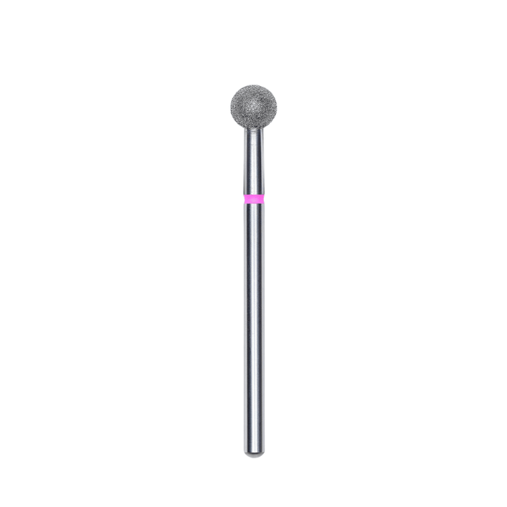 Diamond Nail Drill Bit, "Ball", Red, Head Diameter 5 Mm - Elegance Beauty