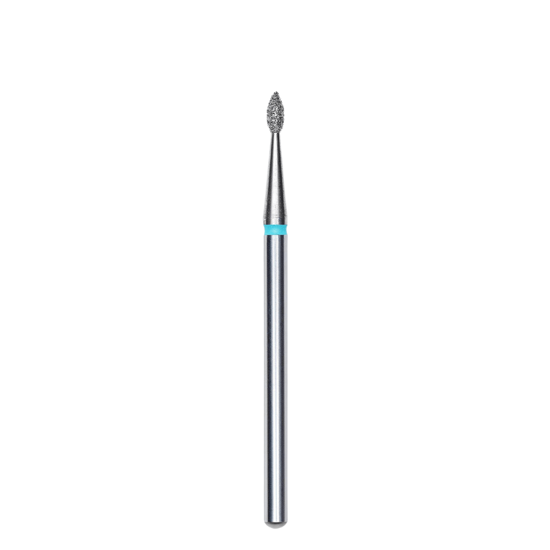 Diamond Nail Drill Bit, "Drop" , Blue, Head Diameter 1,6 Mm, Working Part 4 Mm - Elegance Beauty
