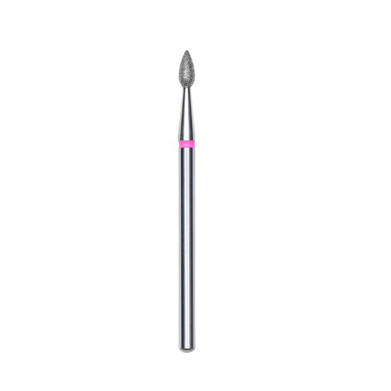 Diamond Nail Drill Bit, "Drop" , Red, Head Diameter 2,3 Mm, Working Part 5 Mm - Elegance Beauty