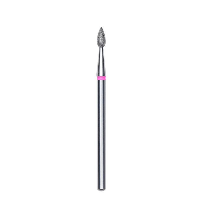 Diamond Nail Drill Bit, "Drop" , Red, Head Diameter 2,3 Mm, Working Part 5 Mm - Elegance Beauty