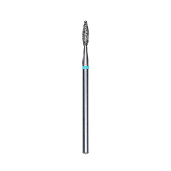 Diamond Nail Drill Bit, "Flame", Blue, Head Diameter 2.1 Mm, Working Part 8 Mm - Elegance Beauty