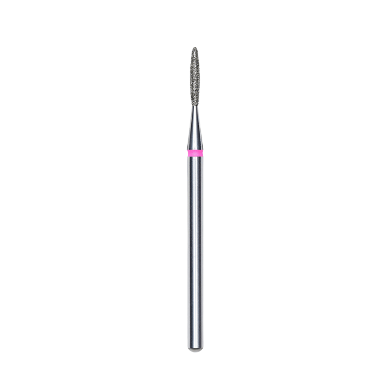 Diamond Nail Drill Bit, "Flame", Red, Head Diameter 1.4 Mm, Working Part 8 Mm - Elegance Beauty
