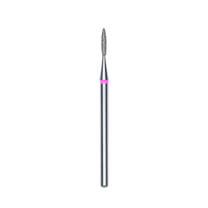 Diamond Nail Drill Bit, "Flame", Red, Head Diameter 1.6 Mm, Working Part 8 Mm - Elegance Beauty