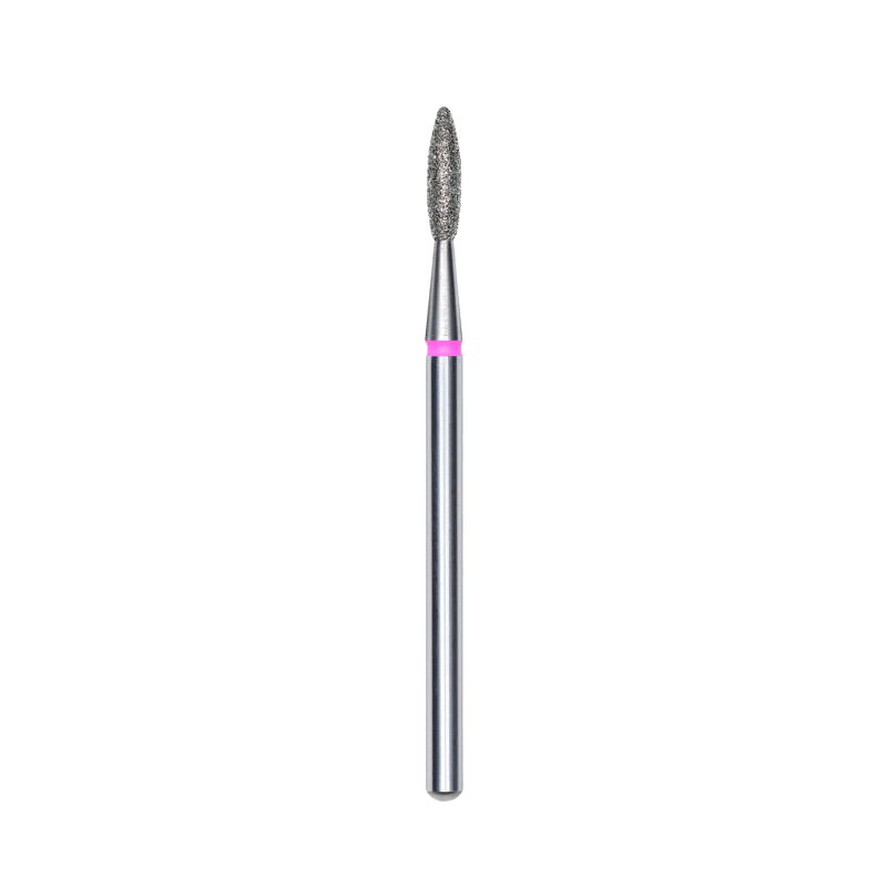 Diamond Nail Drill Bit, "Flame", Red, Head Diameter 2.1 Mm, Working Part 8 Mm - Elegance Beauty