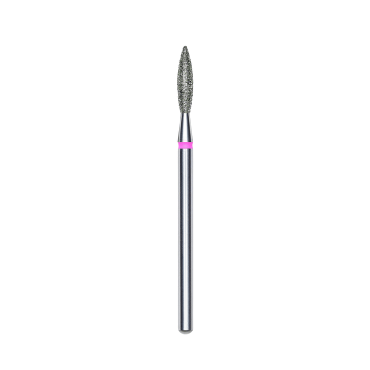 Diamond Nail Drill Bit, "Flame", Red, Head Diameter 2.3 Mm, Working Part 10 Mm - Elegance Beauty