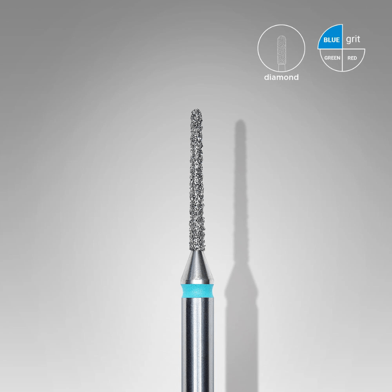 Diamond Nail Drill Bit, "Needle", Blue, Head Diameter 1 Mm, Working Part 10 Mm - Elegance Beauty