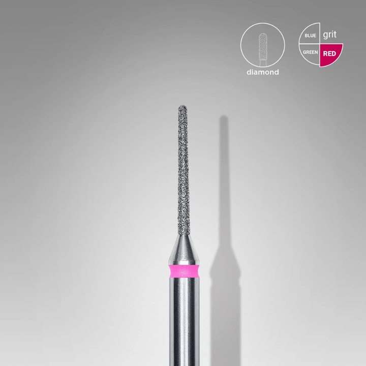 Diamond Nail Drill Bit, "Needle", Red, Head Diameter 1 Mm, Working Part 10 Mm - Elegance Beauty