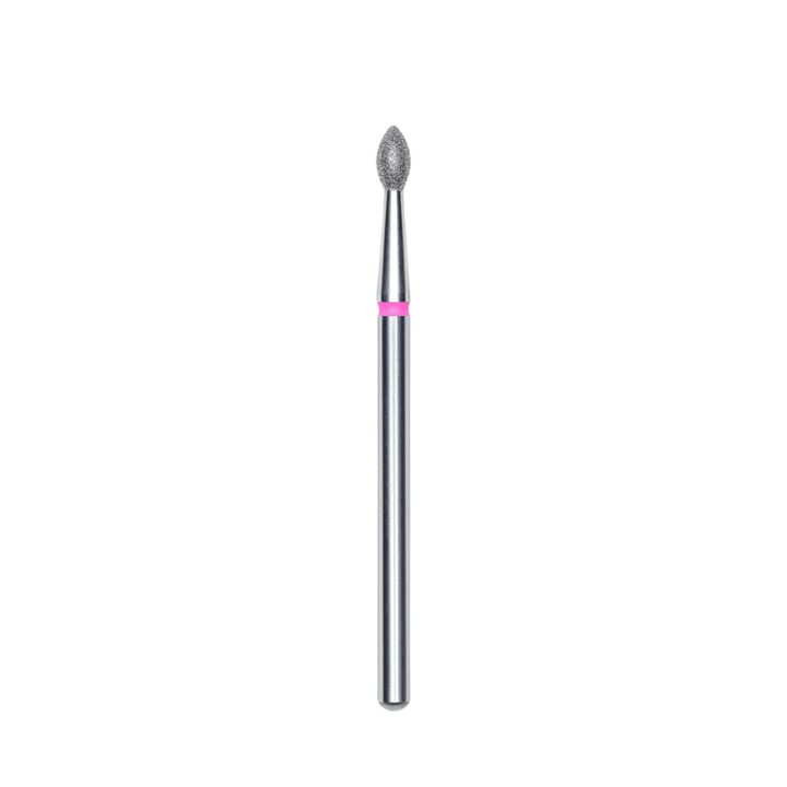 Diamond Nail Drill Bit, Pointed "Bud" , Red, Head Diameter 2.5 Mm, Working Part 4.5 Mm - Elegance Beauty