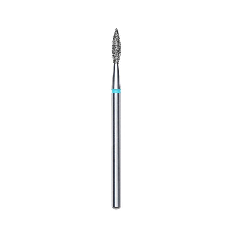 Diamond Nail Drill Bit, Pointed "Flame", Blue, Head Diameter 2.3 Mm, Working Part 8 Mm (Copie) - Elegance Beauty Suisse