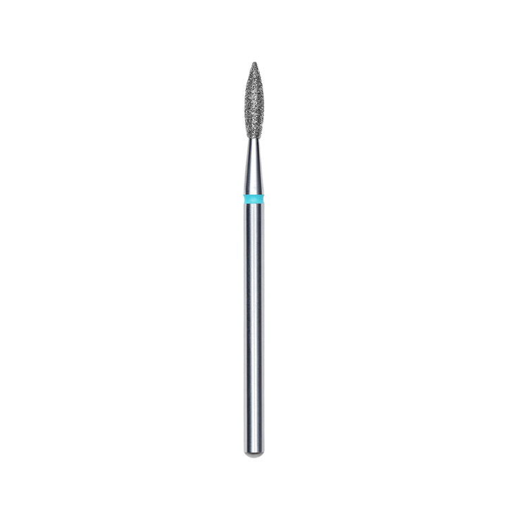 Diamond Nail Drill Bit, Pointed "Flame", Blue, Head Diameter 2.3 Mm, Working Part 8 Mm (Copie) - Elegance Beauty Suisse