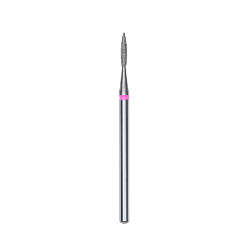 Diamond Nail Drill Bit, Pointed "Flame", Red, Head Diameter 1.6 Mm, Working Part 8 Mm - Elegance Beauty