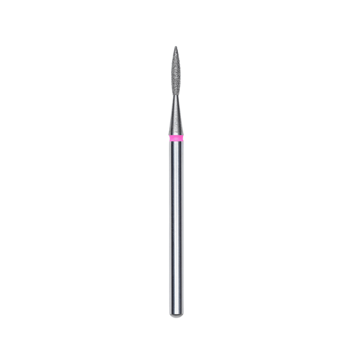 Diamond Nail Drill Bit, Pointed "Flame", Red, Head Diameter 1.6 Mm, Working Part 8 Mm - Elegance Beauty