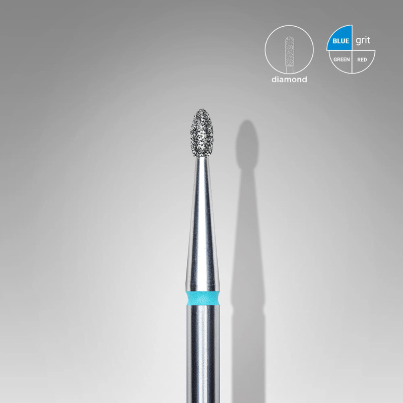 Diamond Nail Drill Bit, Rounded "Bud" , Blue, Head Diameter 1.6 Mm, Working Part 3,4 Mm - Elegance Beauty