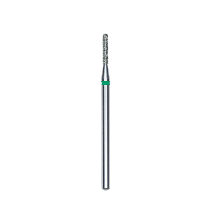 Diamond Nail Drill Bit, Rounded "Cylinder", Green, Head Diameter 1.4 Mm, Working Part 8 Mm - Elegance Beauty