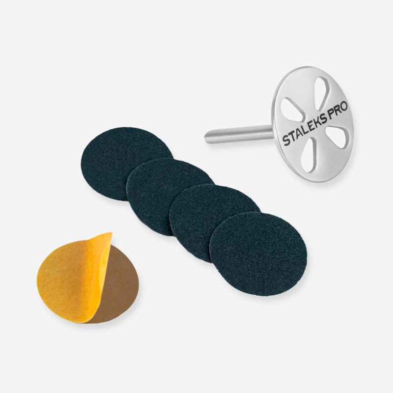 Pedicure disc Pododisc Staleks Pro L and set of disposable file 180 grit 5 pc (25 mm) - Elegance Beauty