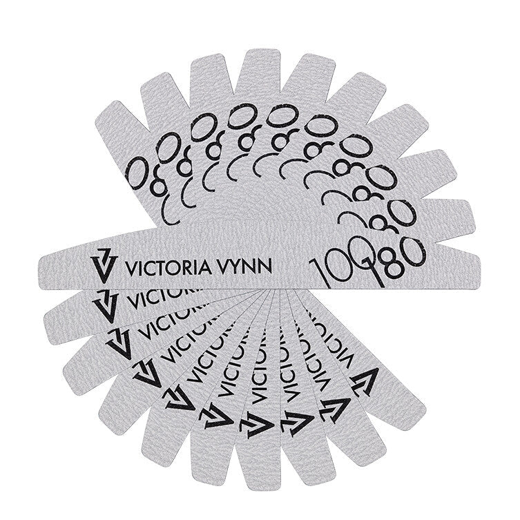 VICTORIA VYNN ™ Limes demi-lune grain 100/180 ( Pack de 10 Limes) - Elegance Beauty